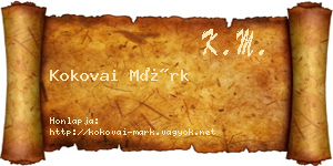 Kokovai Márk névjegykártya